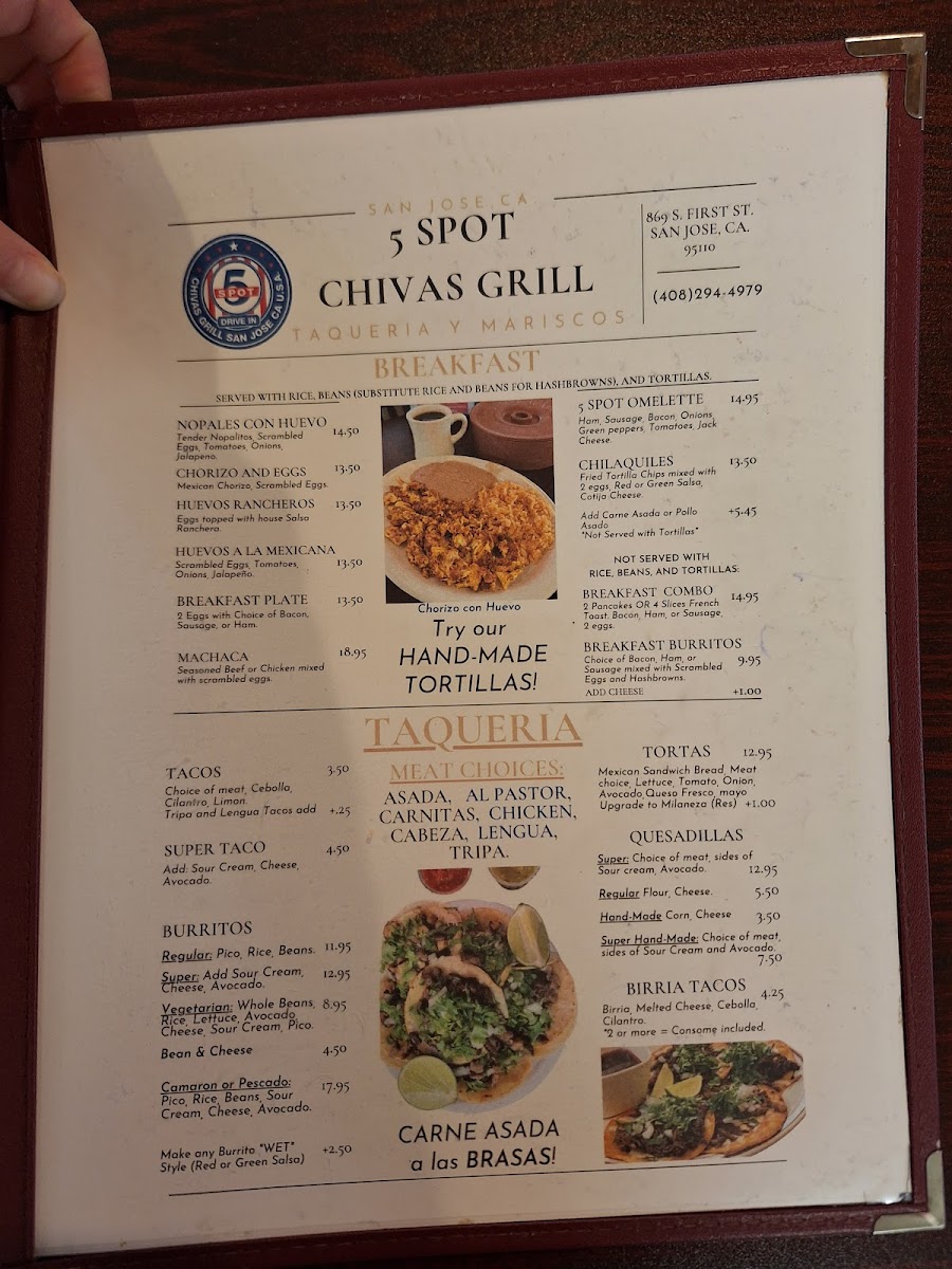 5 Spot Chivas Grill Menu - Image 3